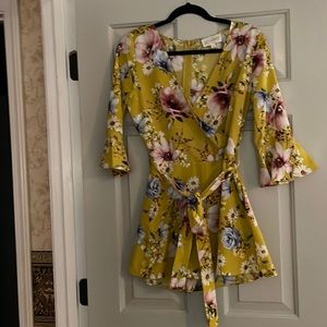 Yellow tie romper